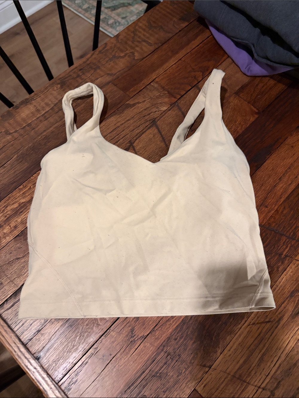 Lulu Lemon Bra Tank Cropped Everyday Seamless Tank Bra - Cream